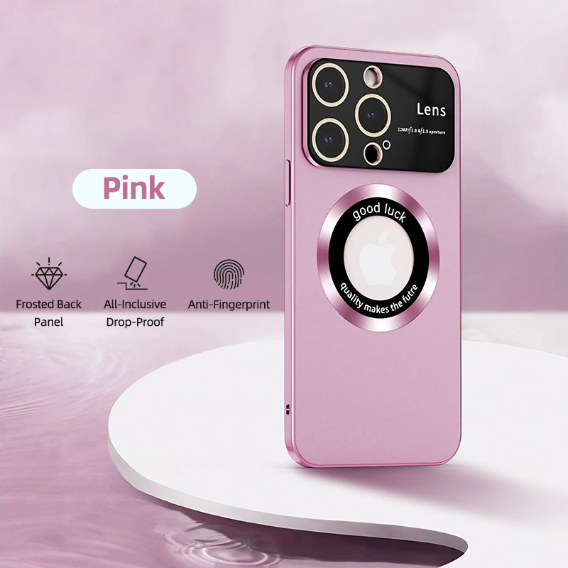 Large Window Metal Frosted Magnetic Suction Case Cover for iPhone