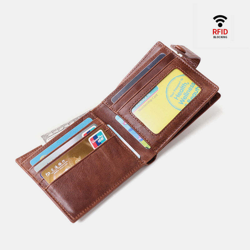 RFID Anti-theft  Vintage Business Short Wallet