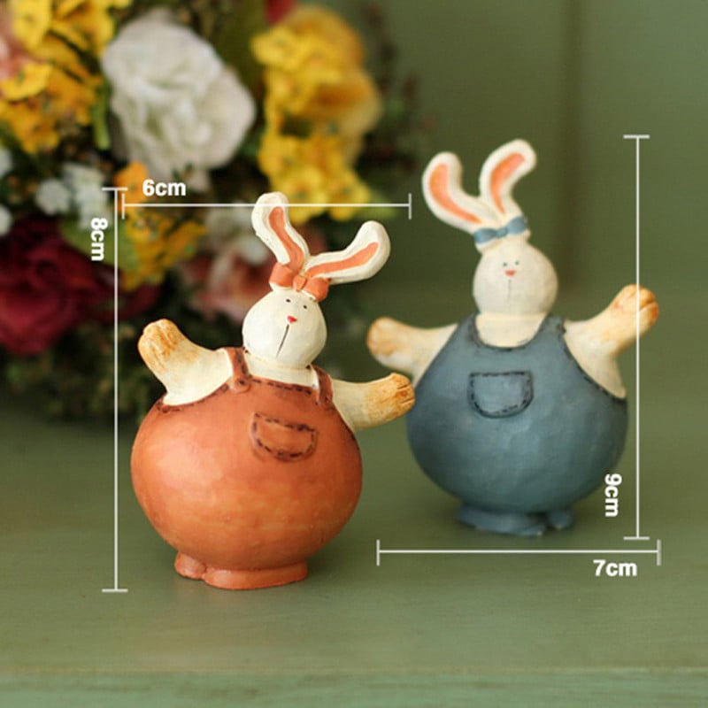 Cute couple bunny statue - Easter decoration, Valentine's Day Gift