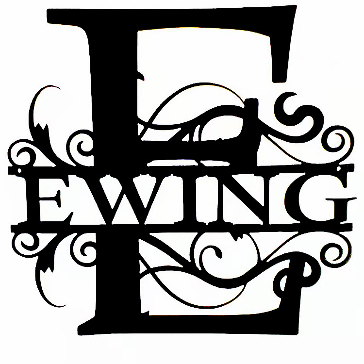 ' E ' Personalized Split Letter Name Outdoor  Metal Monogram Sign