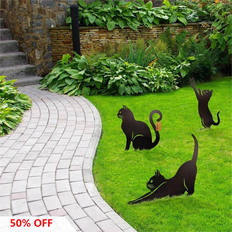(🔥Last Day Promotion-SAVE 50% OFF) Adorable Metal Cats Decor [3 PACK]-Garden Art - Buy 2 Set Free Shipping
