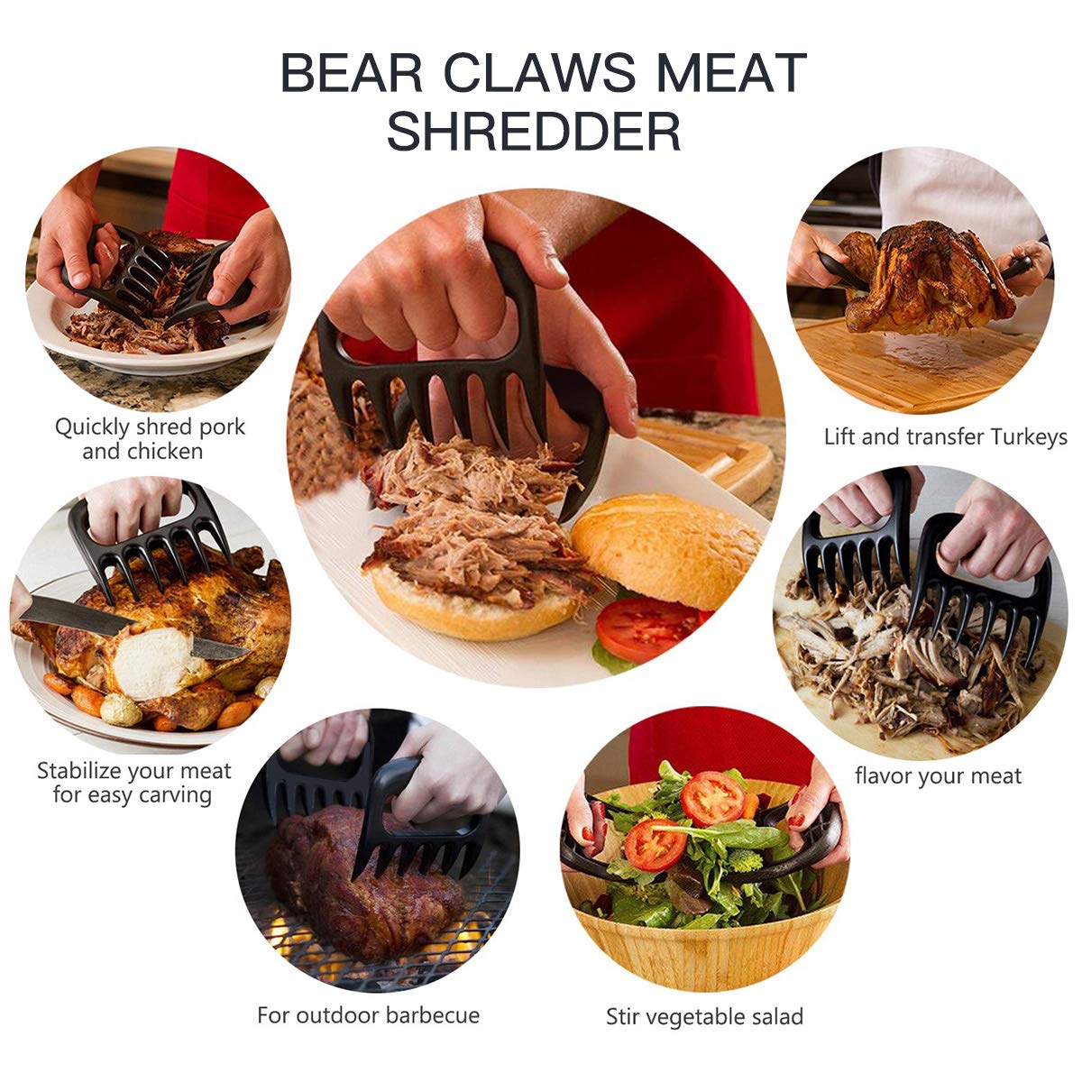 🎁Christmas Promotion🎄【50% OFF & BUY 2 GET 1 FREE】Bear Claw Shape Barbecue Forks Meat Shredder Claws