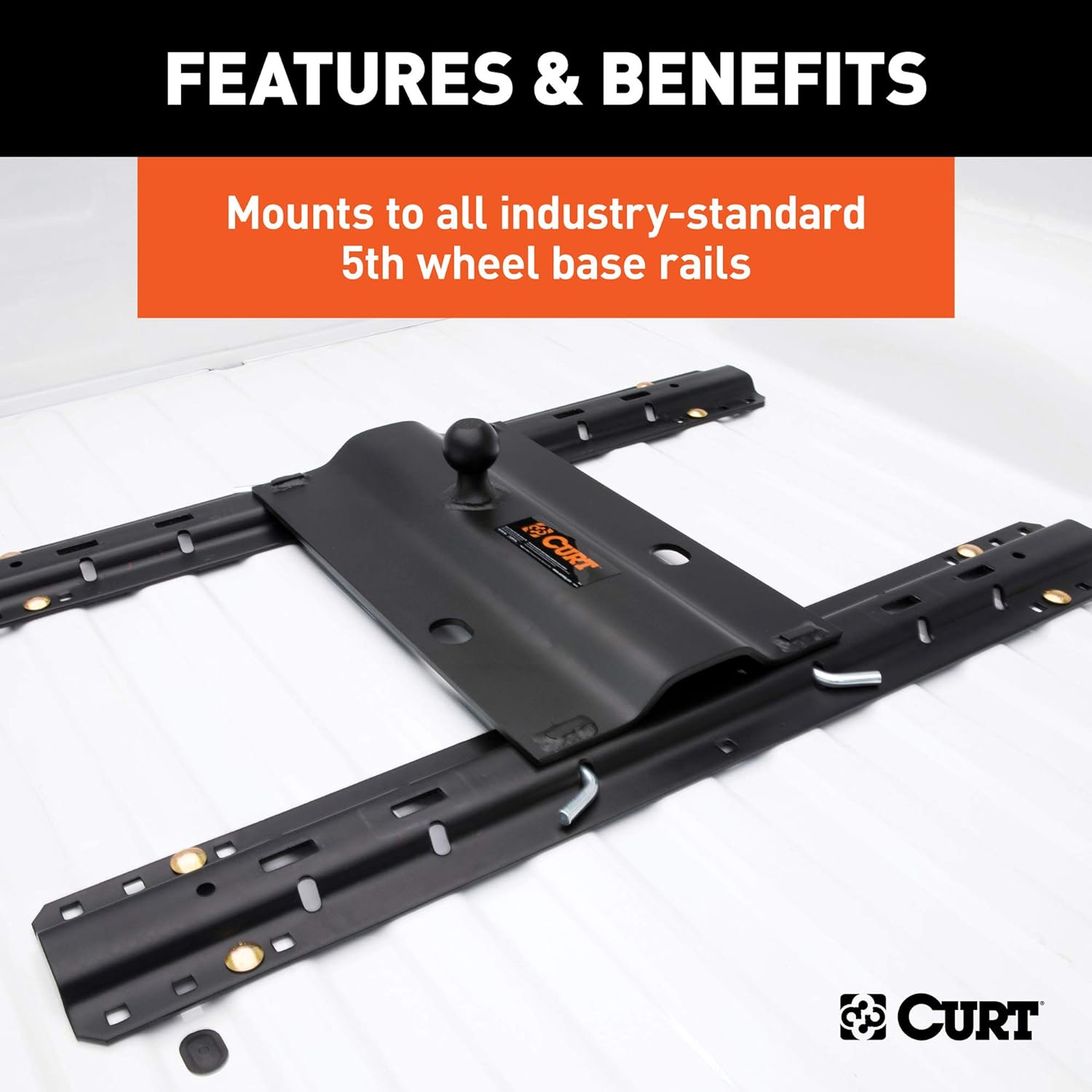 CURT Bent Plate 5th Wheel to Gooseneck Adapter Hitch 25000 lbs