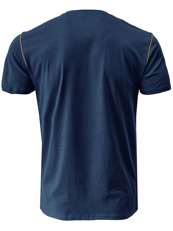 Men's Fashion Cotton Short Sleeve Henley Shirt