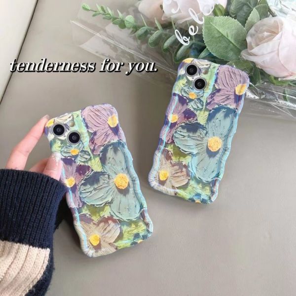 For iPhone Colorful Oil Painting Exquisite Phone Case