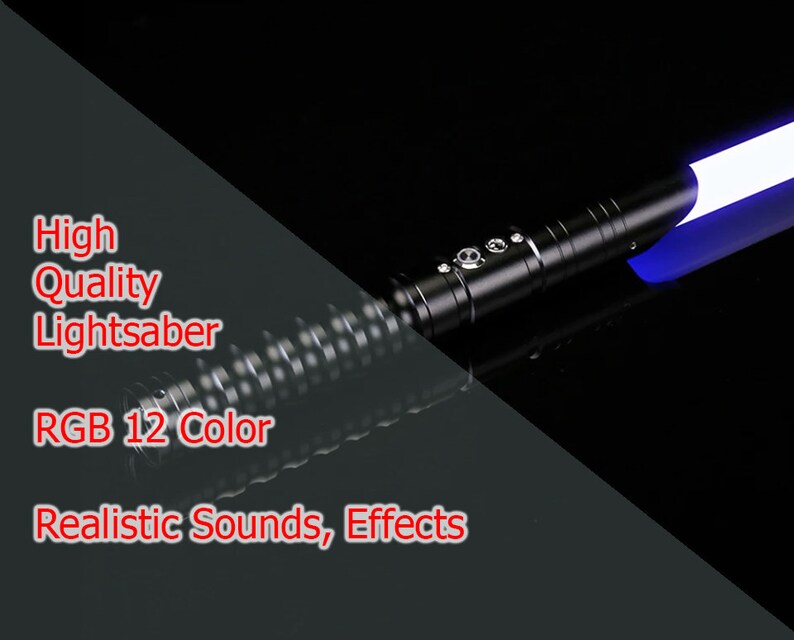 Lightsaber T, Saberforge, Lightsaber hilt with blade, RGB 12 color, aluminium hilt, Removable PC blade,  with USB charging cable, 6 set sound.