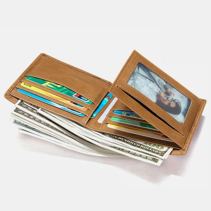 Large Capacity Genuine Leather Vintage Slim Wallet