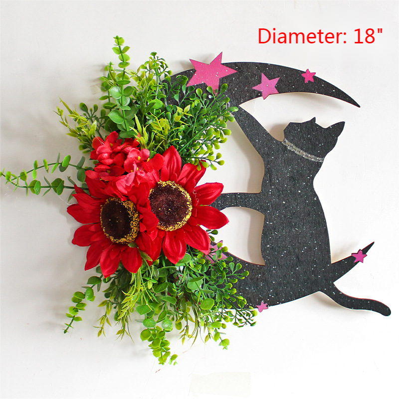 (🔥Last Day Promotion-SAVE 50% OFF) 18″ Moon Cat garland door hanging ornament-BUY 2 FREE SHIPPING
