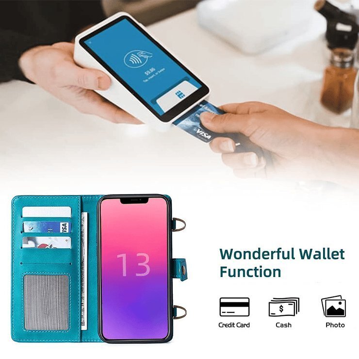 4 in 1 Detachable Magnetic Wallet Phone Case Phone Holder Shoulder Bag