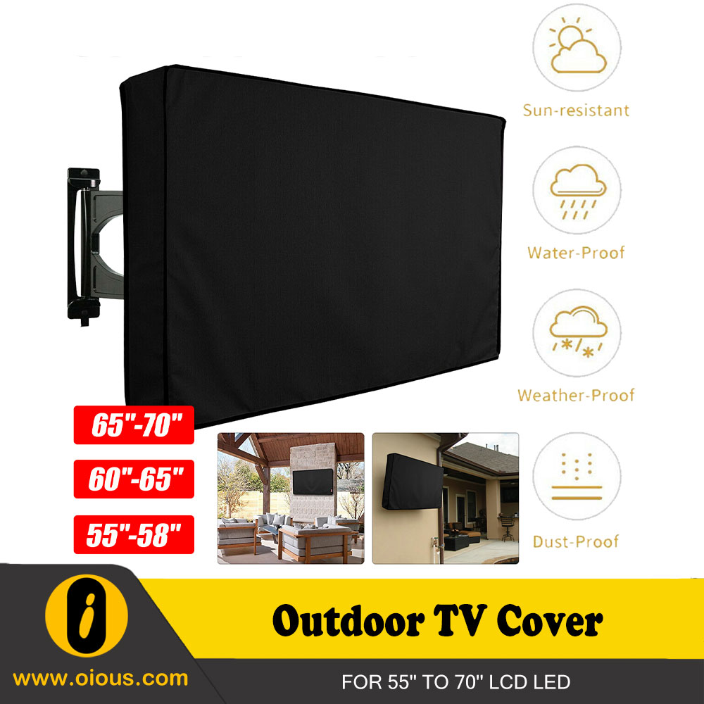Outdoor Waterproof TV Cover Black Television Protector For 55-58 inch TV 35*54*5in