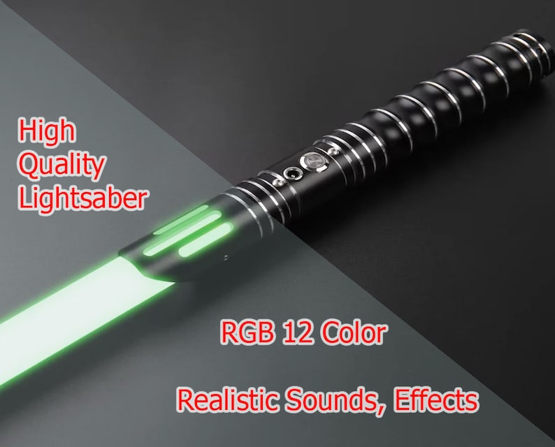 Lightsaber A, RGB 12 color, aluminum hilt, Removable PC blade,  with USB charging cable, 6 set sound.