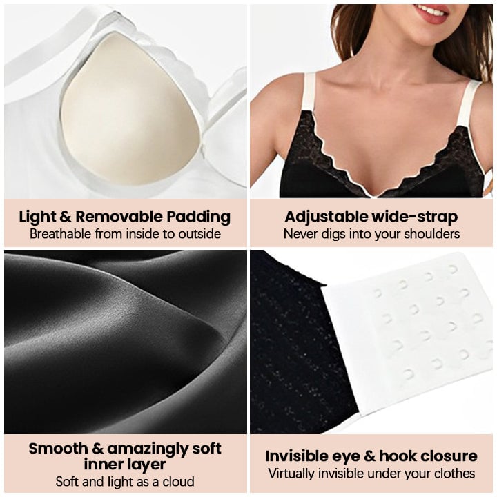 CHOOSEBRA®Tone Scalloped Neckline Embossed Lace Bra Up to Cup(BUY 1 GET 1 FREE）