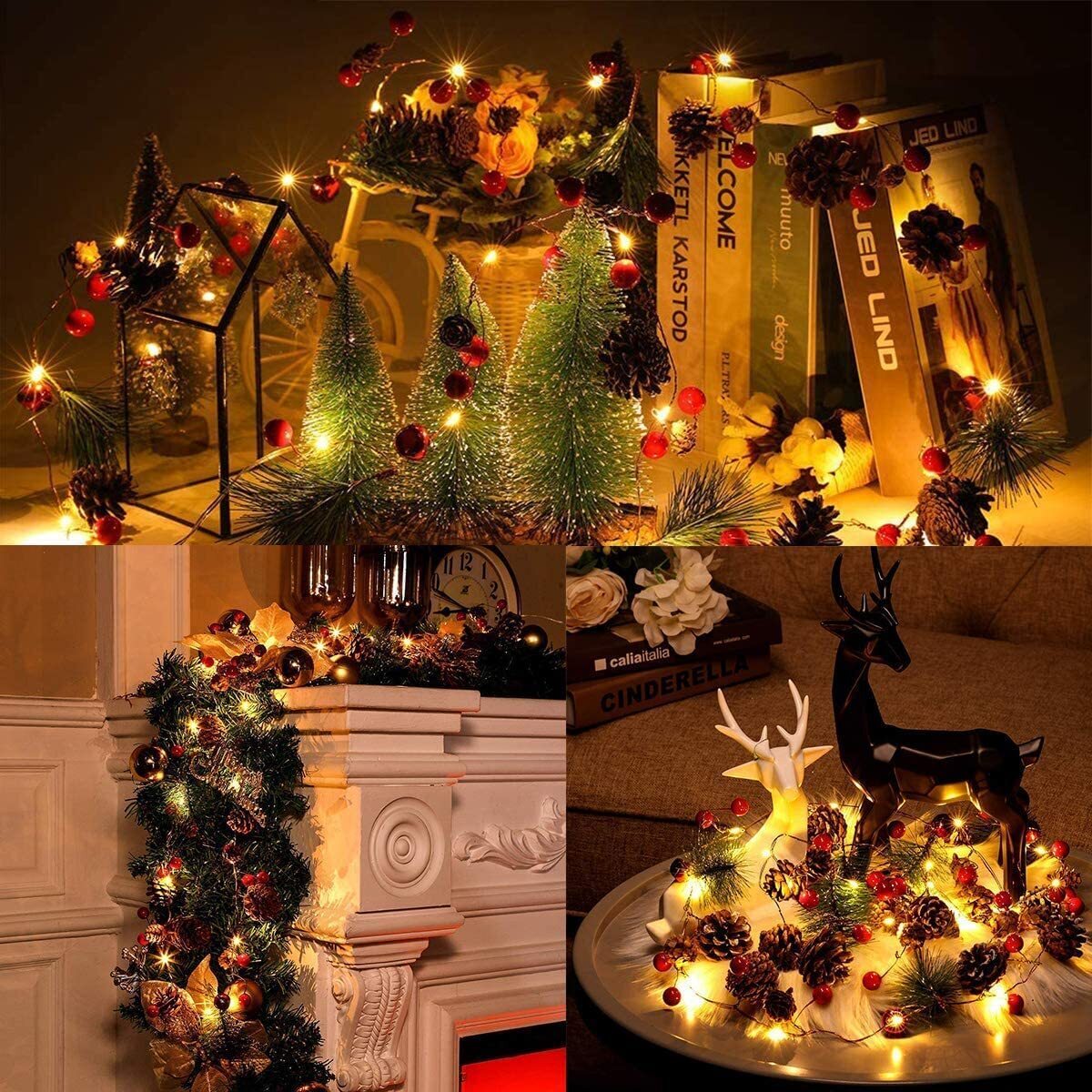 🎄Christmas Garland with Fairy Lights--String Lights for Christmas Decor