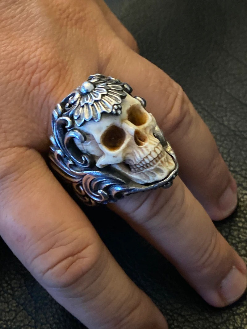 Templar Knight Skull Ring