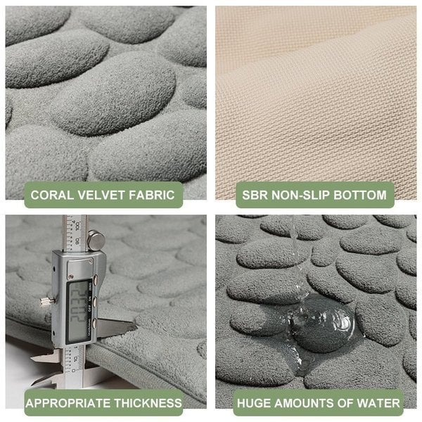 💥Last Day 48% OFF💥 Cobblestone Embossed Bathroom Bath Mat