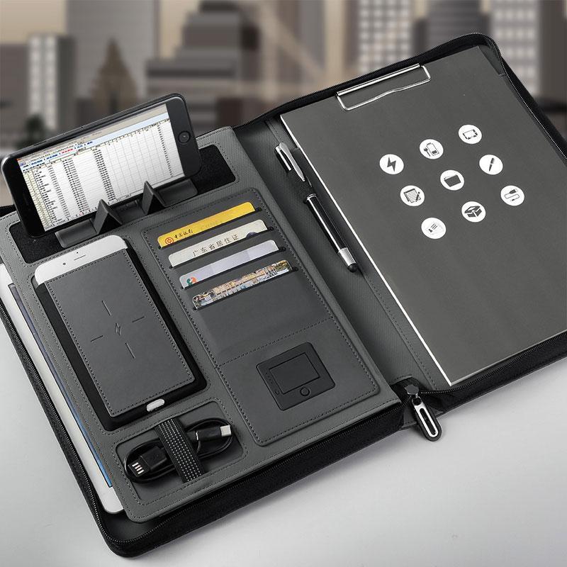 A4 MULTIFUNCTIONAL ZIPPER LEATHER BUSINESS MANAGER BAG
