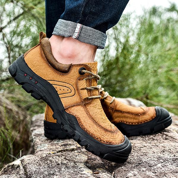 Chicinskates Men's Leather Outdoor Casual Wear-Resistant Sneakers