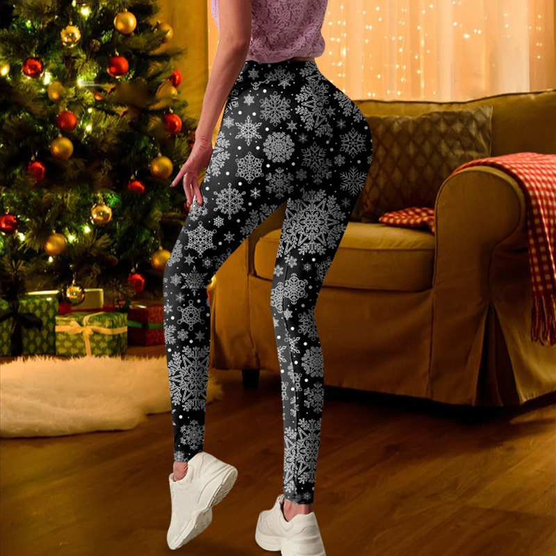 Women Christmas Leggings - 3D Printed High Waist Elastic Tights