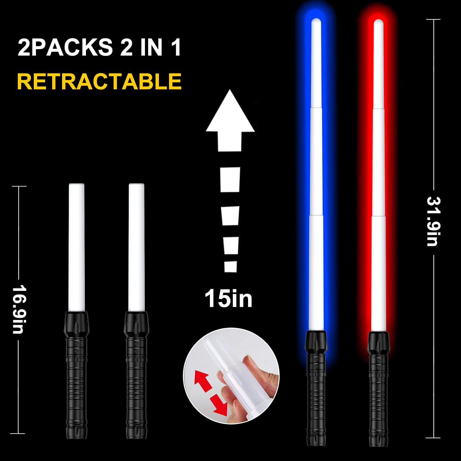 (🔥New Year Early Sales 50% OFF) 7 Colors Retractable Light Saber with Sounds Effect - BUY 3 FREE SHIPPING