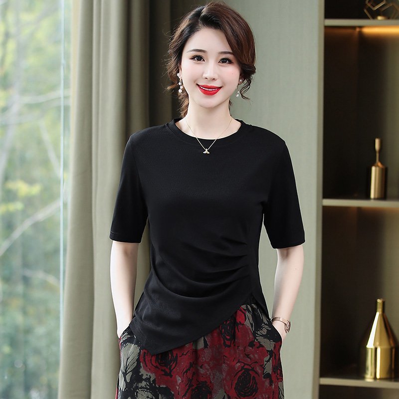 Summer New Irregular Solid Color T-shirt