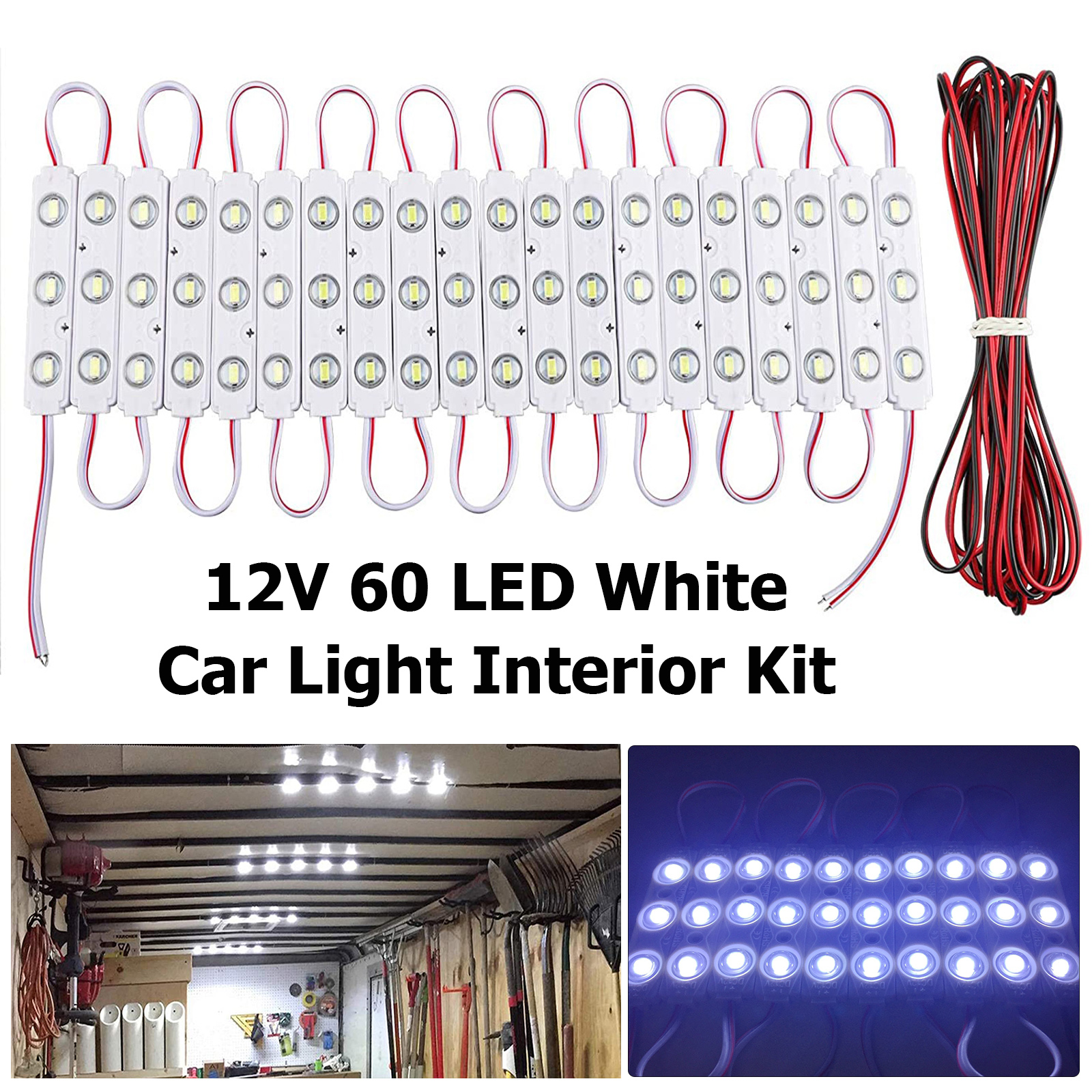 Car Light Kit Interior 12V White 60 LED For LWB Van Sprinter Ducato Transit