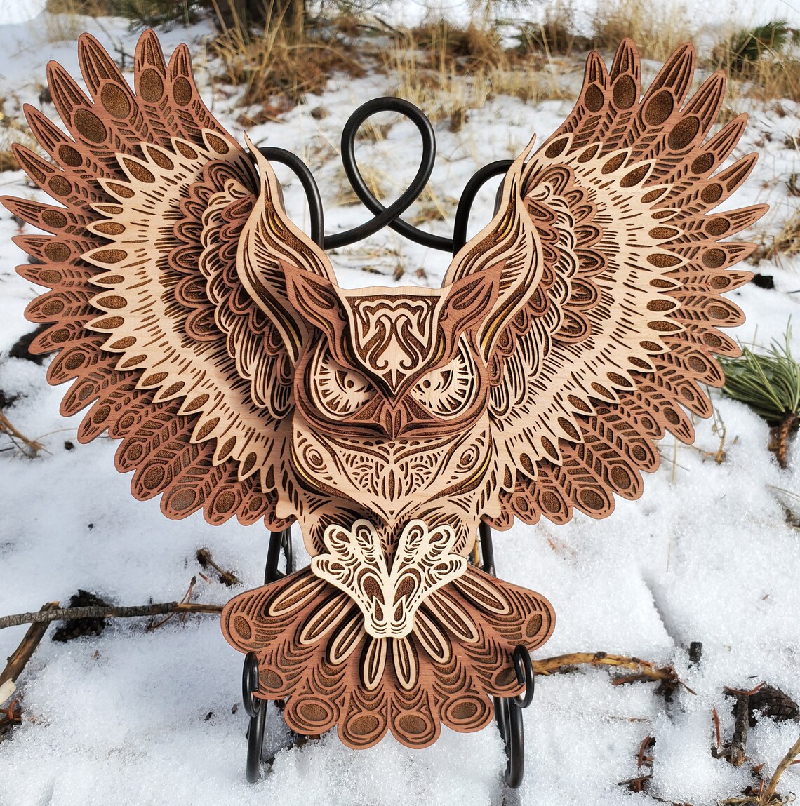 🦉3D Owl wood wall hanging-Perfect gift for owl lovers🎁