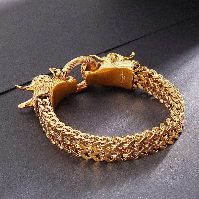 RETRO SILVER/GOLD DRAGON -BRACELET