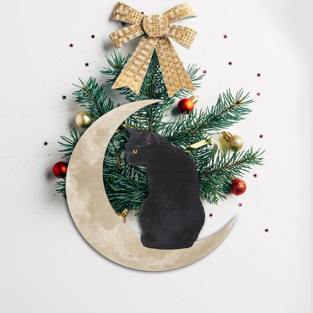 Black Cat Christmas Ornament