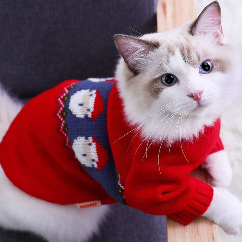 Santa Claus Cat Sweater L