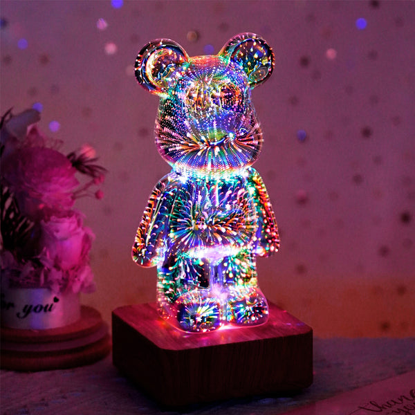 🐻3D Firework Bear Colorful Bear Decor Light-- Gift for Him or Her