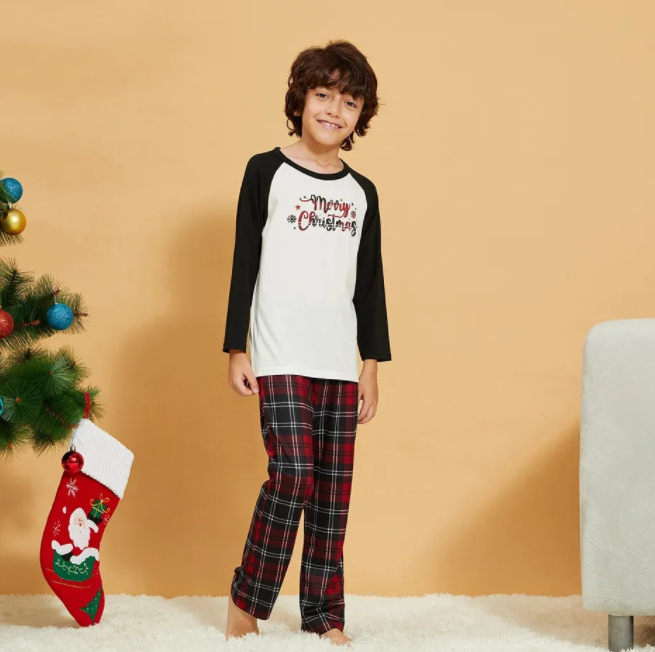 Cartoon Elk Printed Home Wear Pajamas Parent-child Wear
