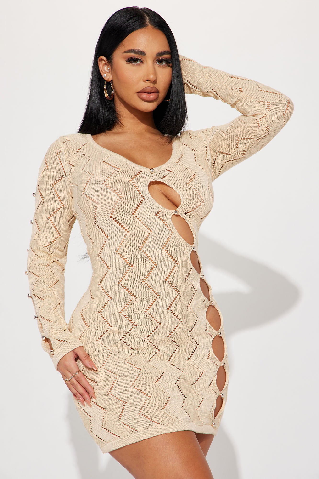 Phoenix Sweater Mini Dress - Tan