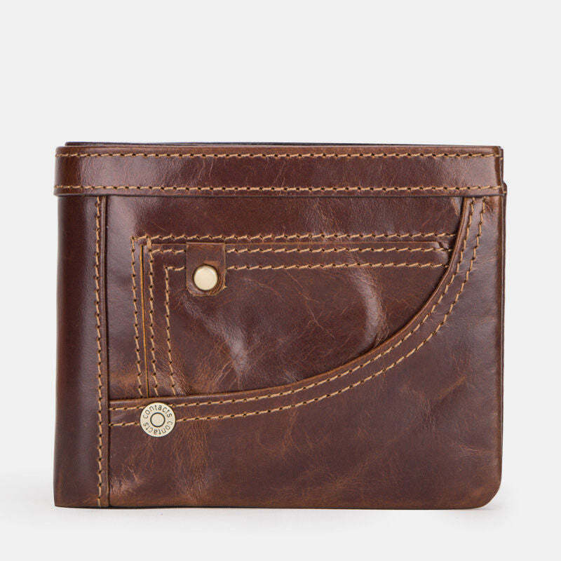 Fashionable Real Leather Slim RFID Wallet