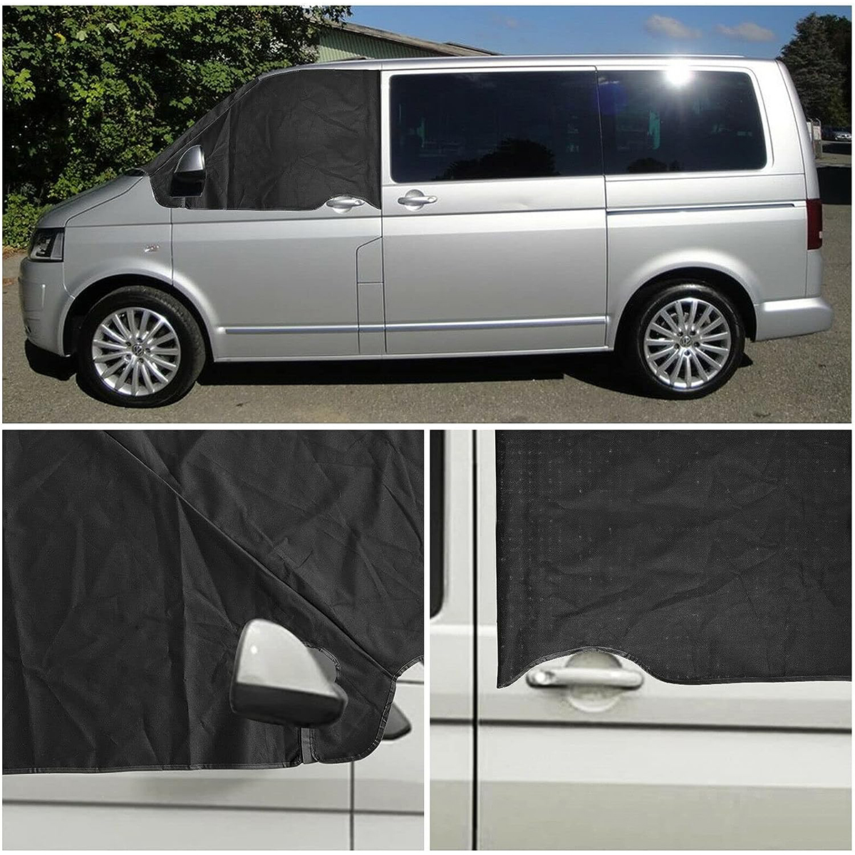 FOR VW TRANSPORTER T5 Custom Covers  Luxury Front Windscreen Wrap Cover - BLACK