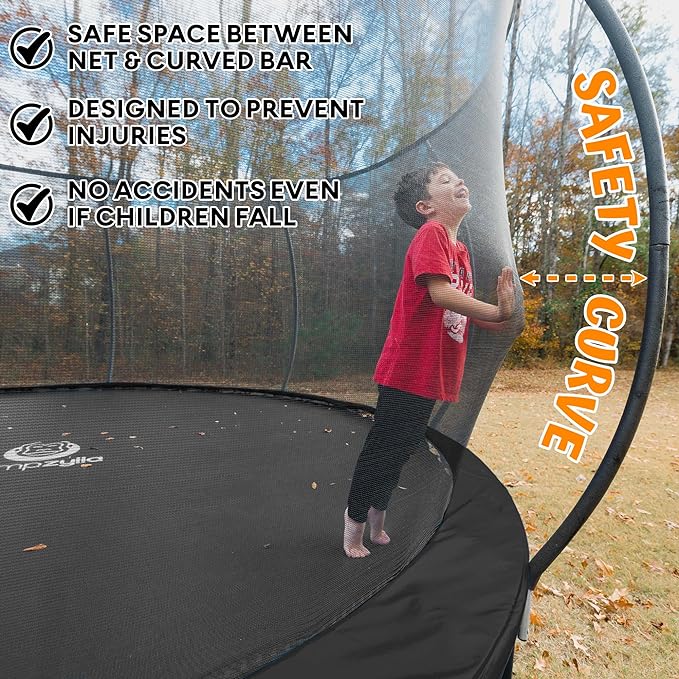 JUMPZYLLA with Enclosure - Recreational Trampolines with Ladder and AntiRust Coating