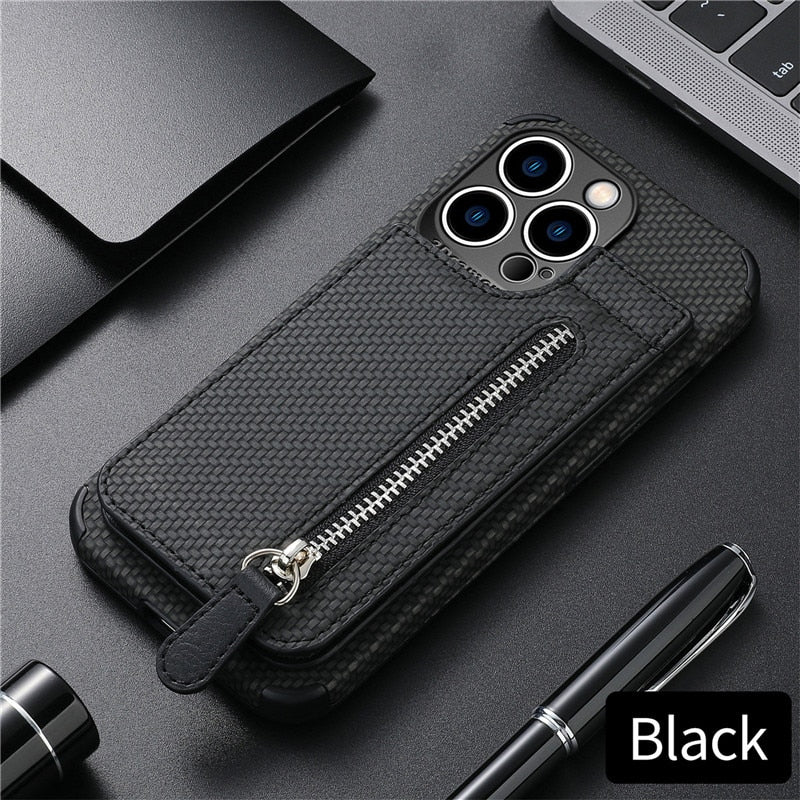 Fashion Slim Fit Luxury Leather Cover For iPhone 14 13 11 12 Pro XR XS Max Mini X Plus Wallet Card Slots Shockproof Flip Case