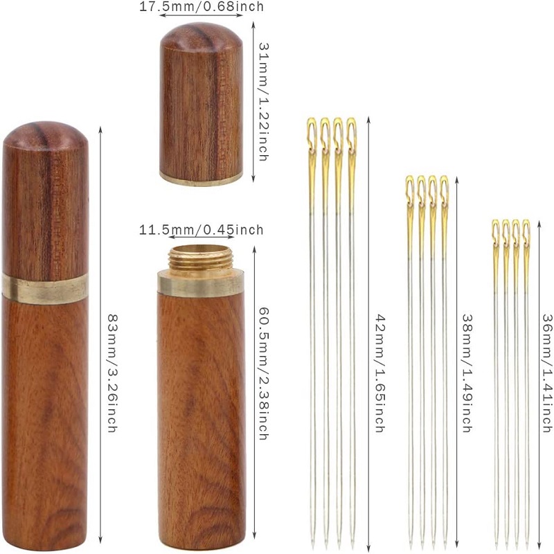 [50% OFF LAST DAY] Self-threading Needles Set(12 Pcs Needles+Rosewood Storage Tube)- BUY 3 SETS GET 3 SETS FREE NOW