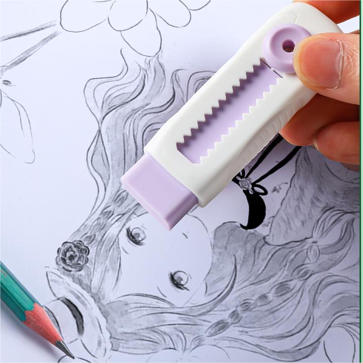 (Buy 2 Get 1 Free)  Push Pull Design Sliding Retractable Pencil Eraser