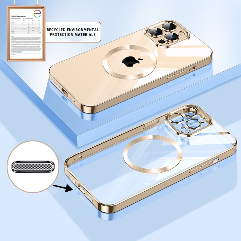 Electroplating Wireless Magnetic Charging All-Inclusive With Lens Protection Case for iPhone