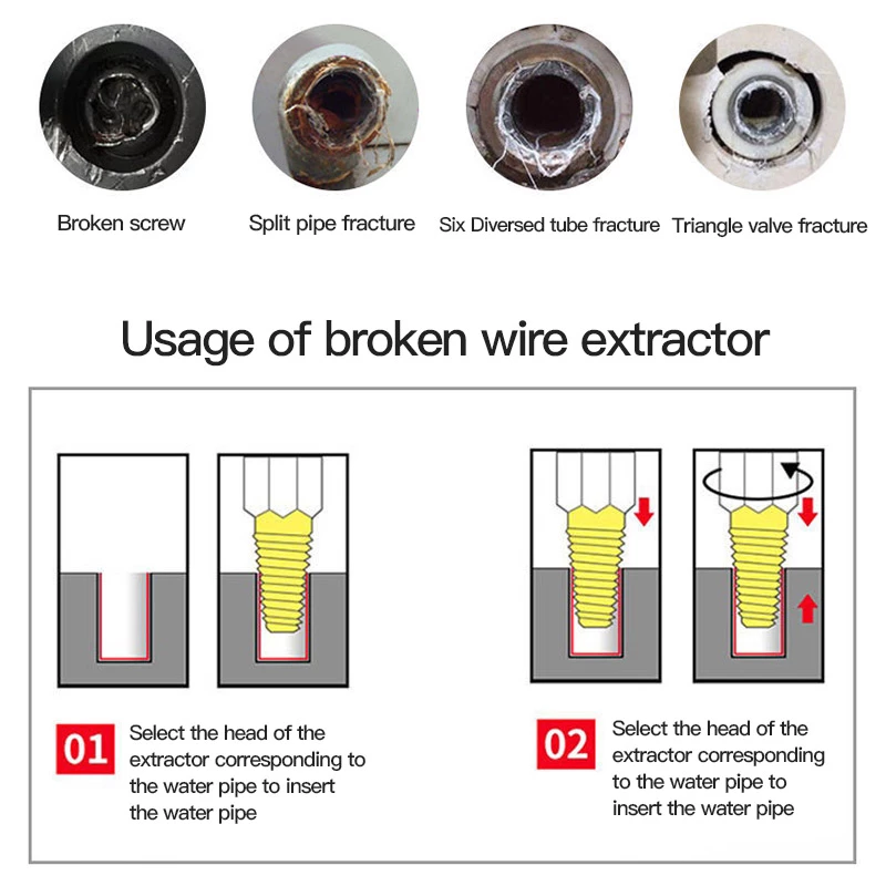 Double-head Valve Screw Broken Wire Extractor