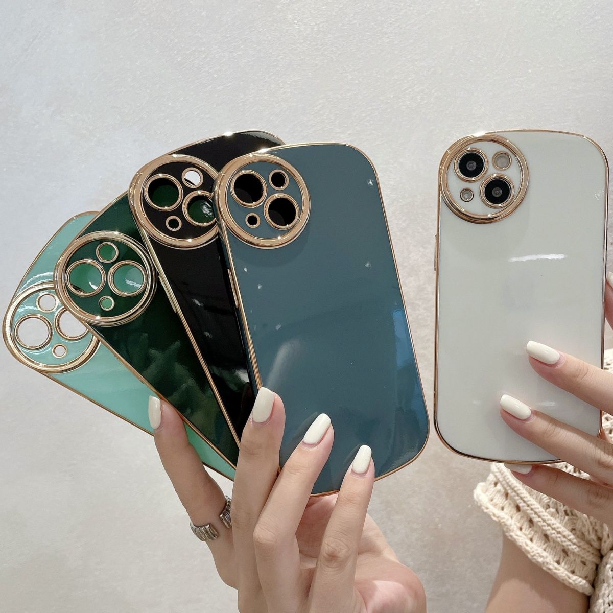 Electroplating Simple Solid Color Phone Case