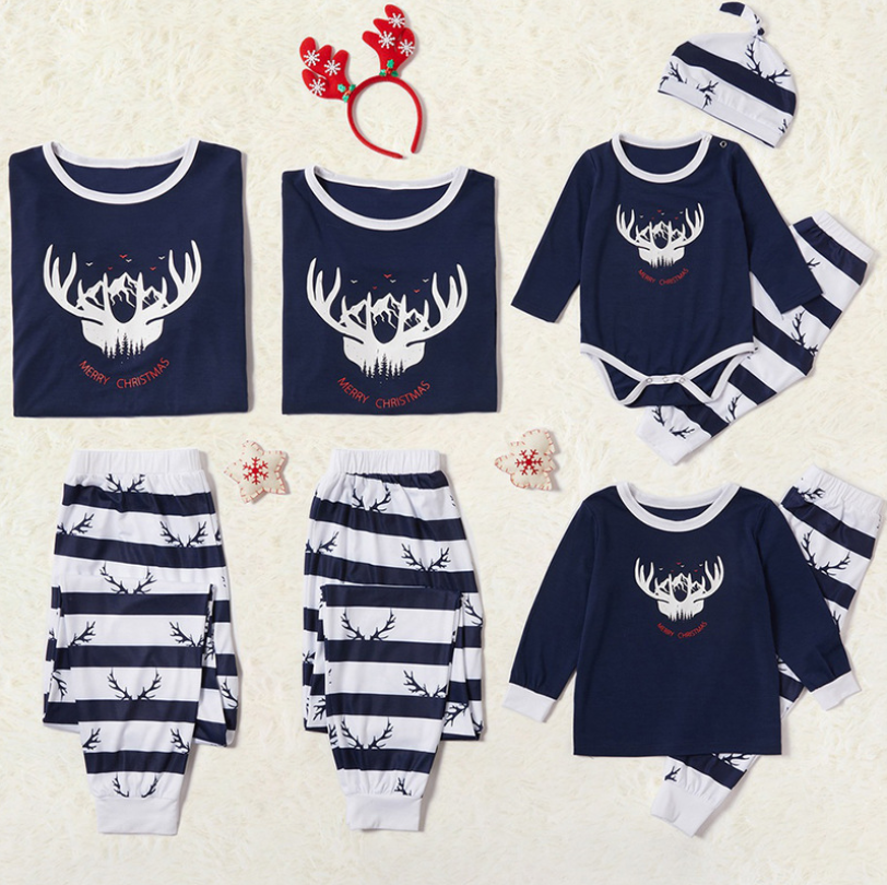 Christmas parent-child printed pajamas set