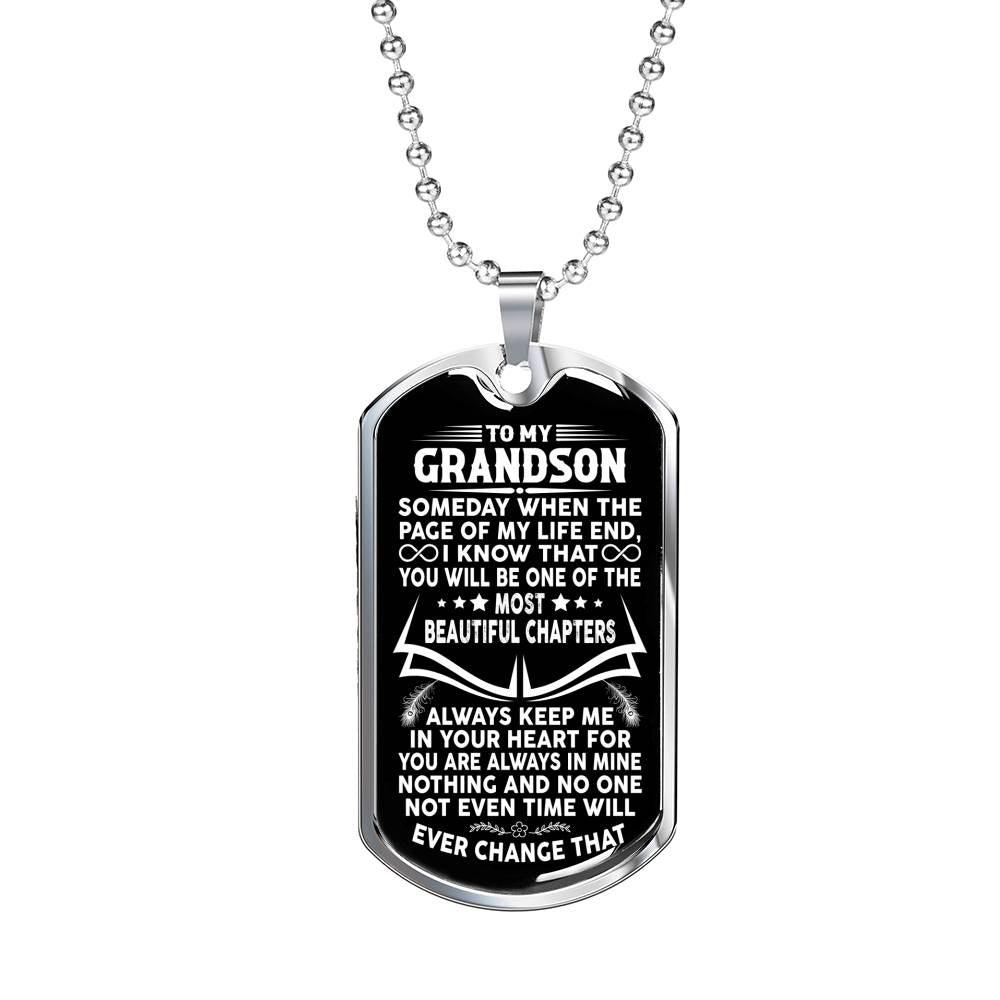 Grandson - Beautiful Chapters - Military Necklace