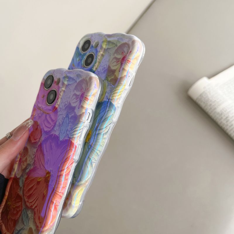 For iPhone Colorful Oil Painting Exquisite Phone Case