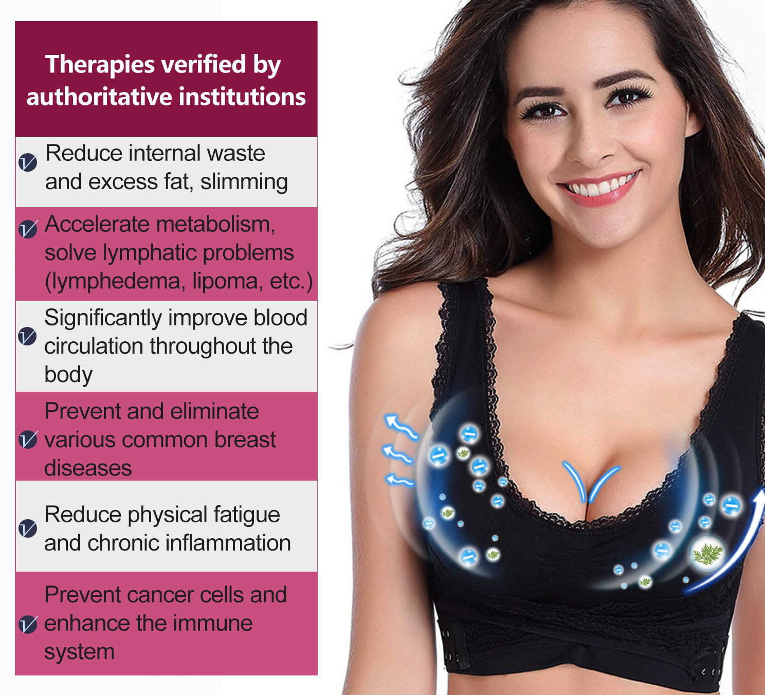 💙TLOPA Tourmaline Shaping Wireless Silky Bra, Comfort Breathable Fabric, Front Cross Side Buckle Lace