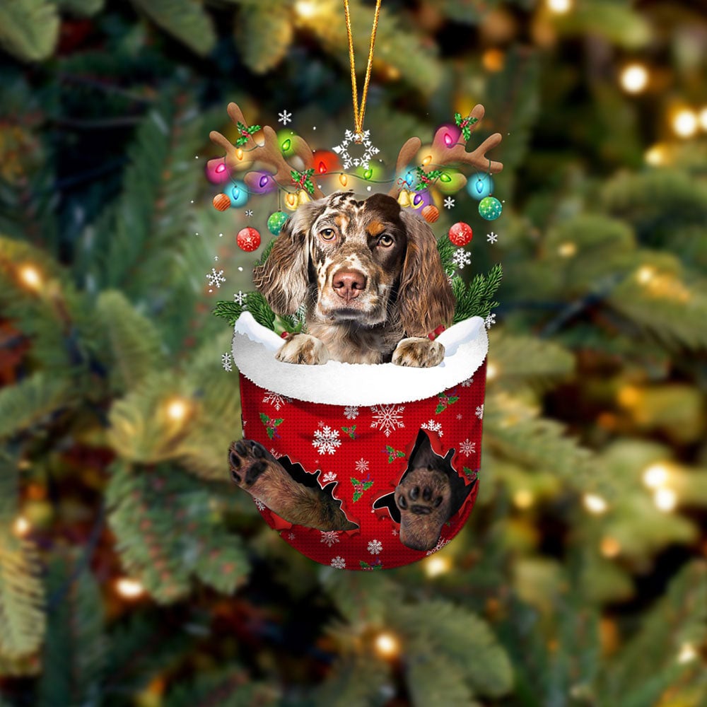 English Setter 1 In Snow Pocket Ornament