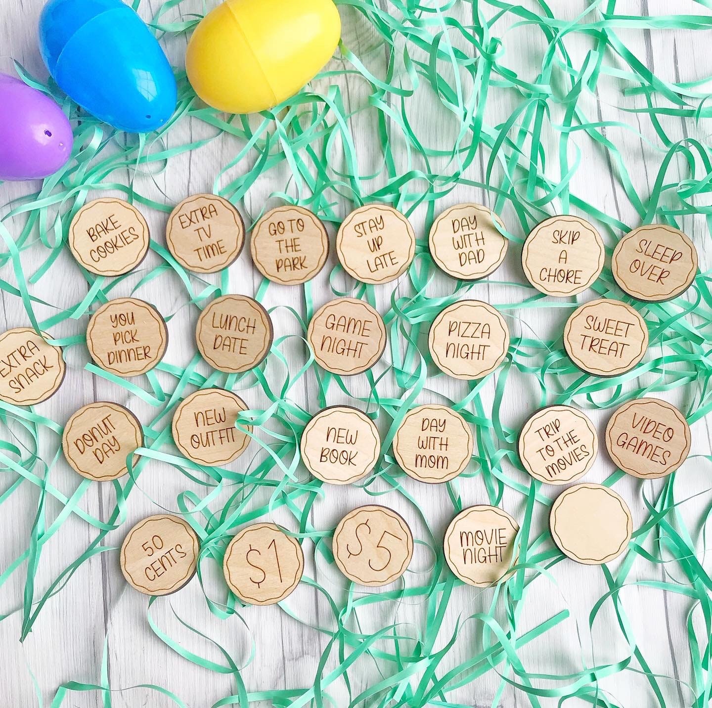 🔥NEW IN🥚24 Easter Basket Tokens