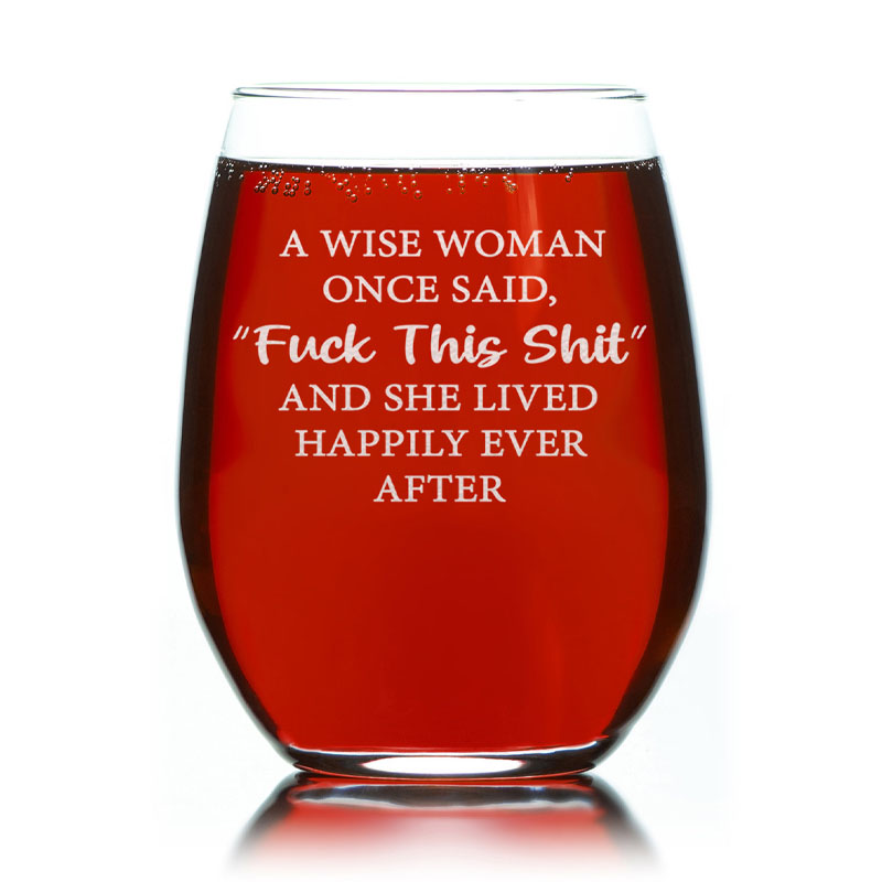 Funny Stemless Wine Glass