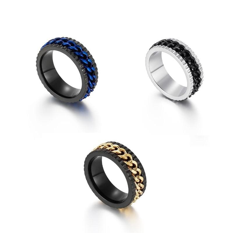 GOLD/SILVER/BLUE INSIDE  -RING