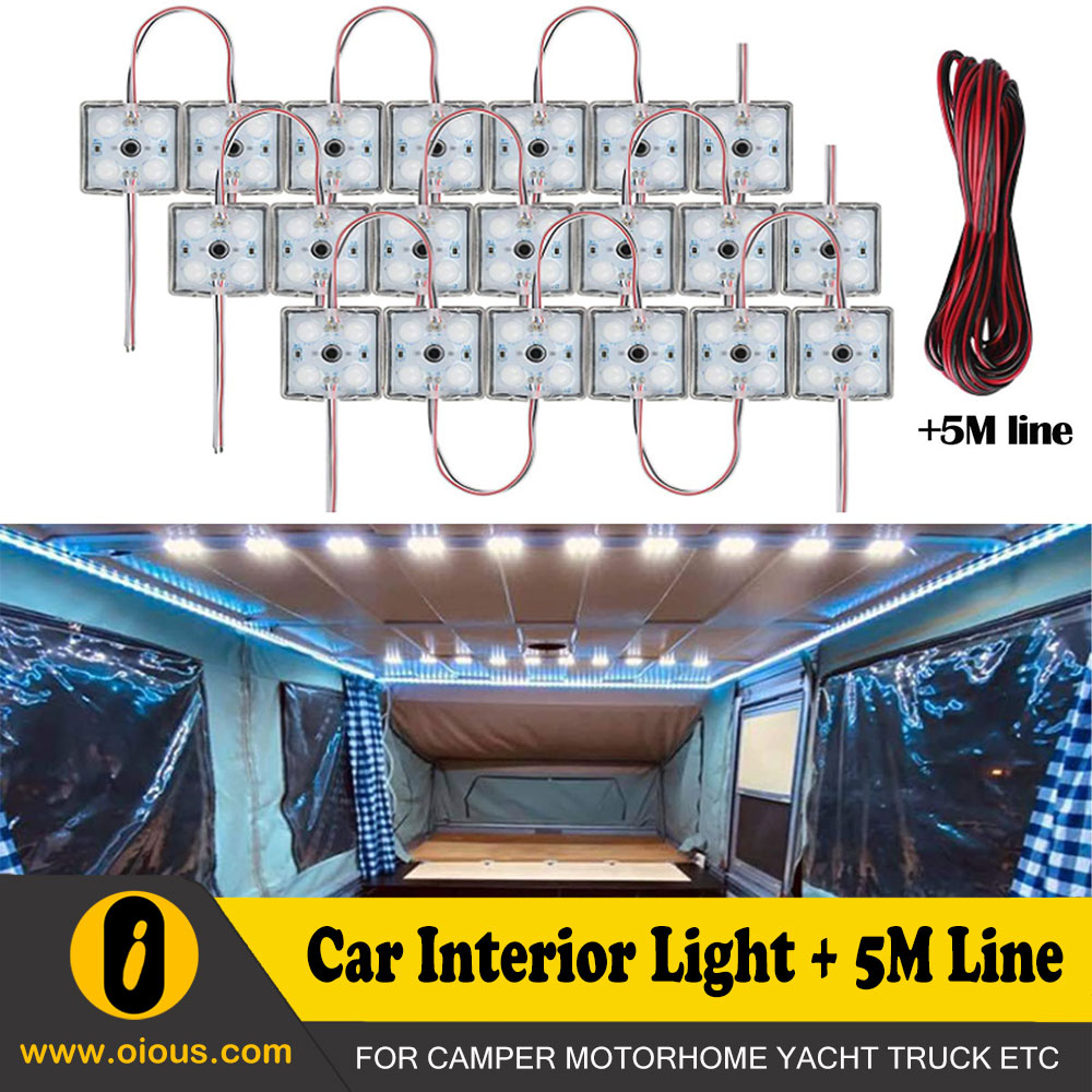 Car Interior LIGHT 80 LEDs Waterproof Ultra Bright+5M Line For Van Caravan Boat